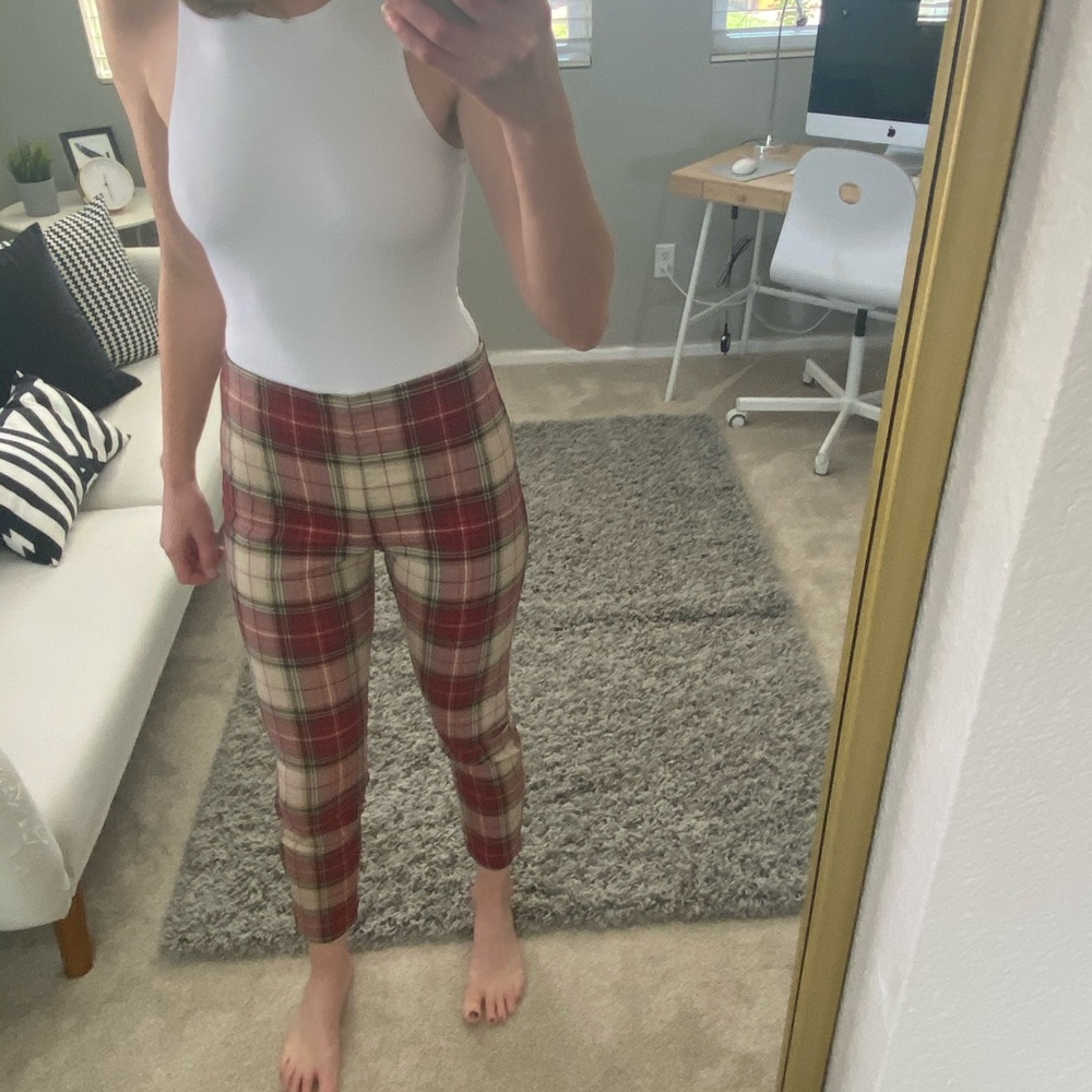 Plaid Fitted Pants